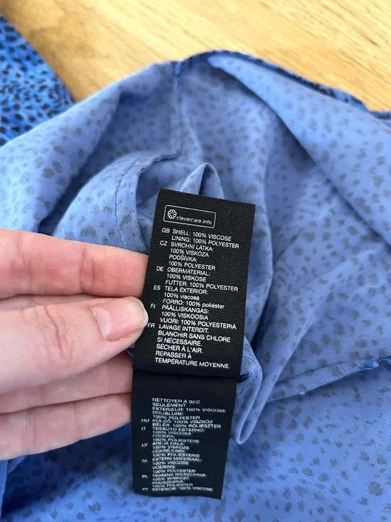 & OTHER STORIES spotted animal leopard print midi slip dress blue size 2 - Picture 11 of 13